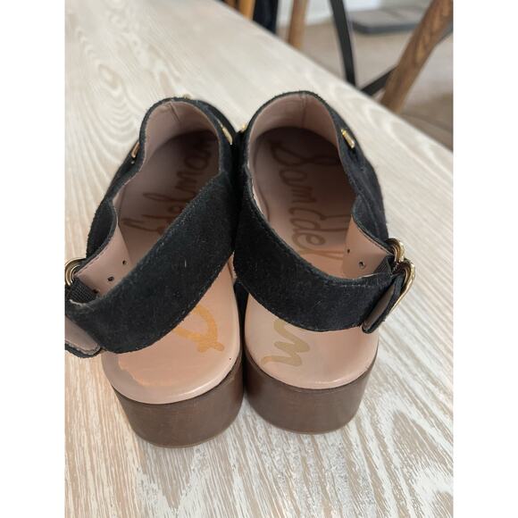 Sam Edelman Hilda, Black Suede Clogs Wedges Mules w/ Double E Bit Size 6 J.Crew - Picture 3 of 6